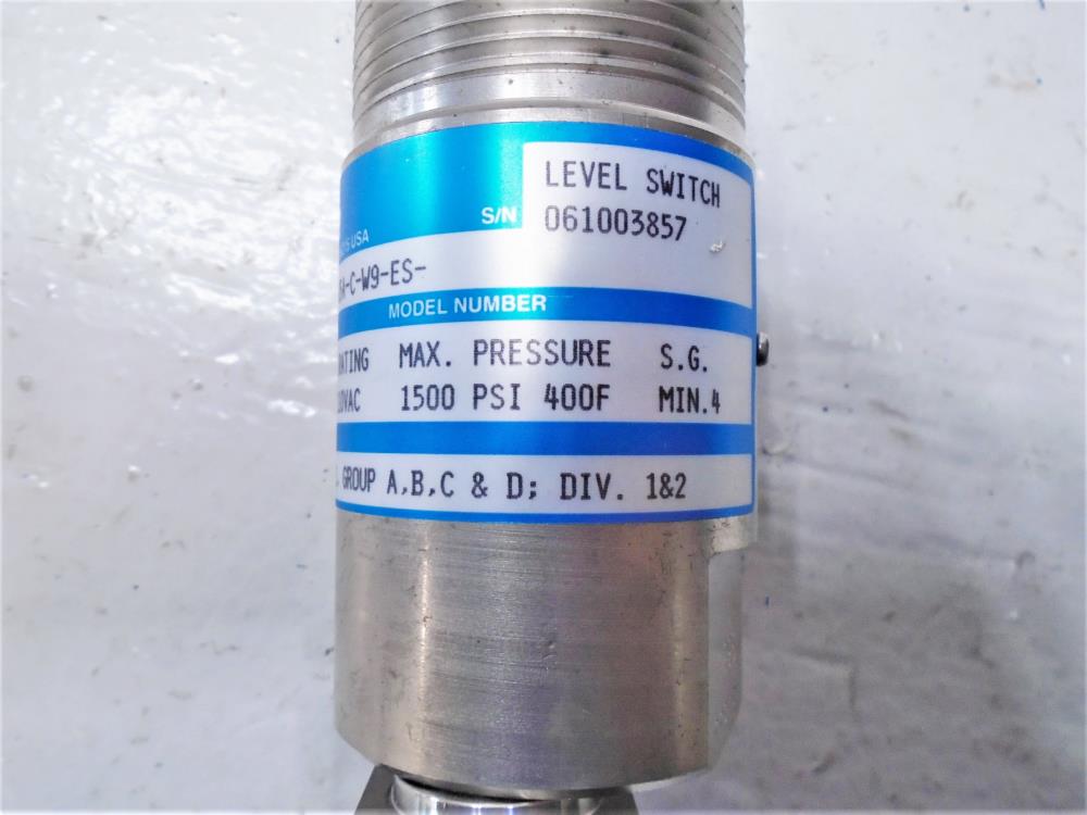 SOR 1.5" Electric Float Level Switch 1510B-G5A-C-W9-ES, Stainless Steel